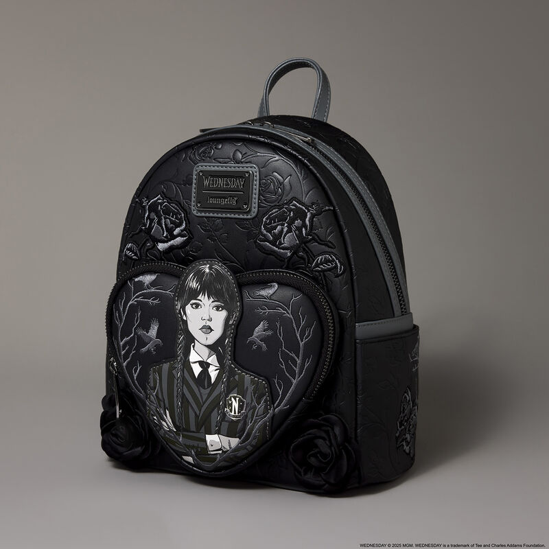 Wednesday Black Roses Mini Backpack, , hi-res view 3